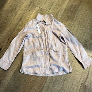 NWT NICOLE MILLER linen blend lightweight utility jacket, size small, Lavender